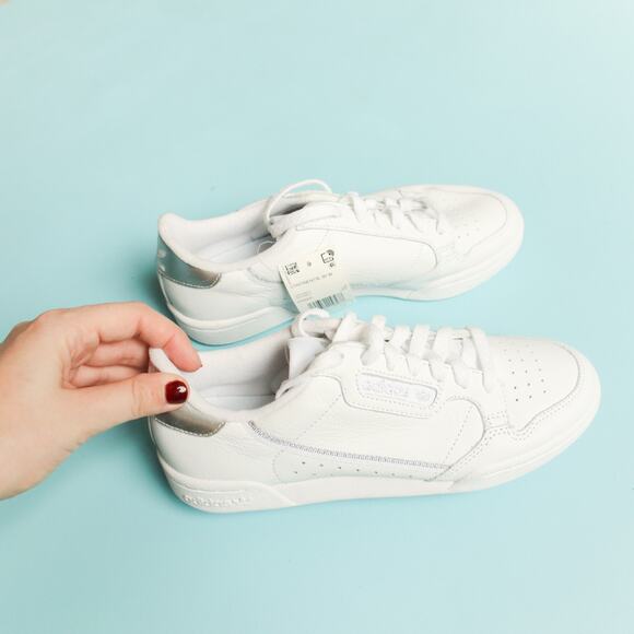 NWT Adidas Continental 80 White Leather Silver Sneakers Size 7.5 Y2K - Picture 5 of 7